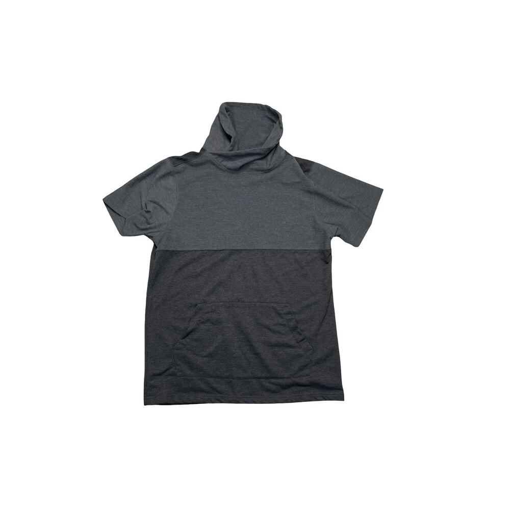 Brooklyn Xpress Short Sleeve Hoodie Colorblock Gray Black Size Small Turtleneck